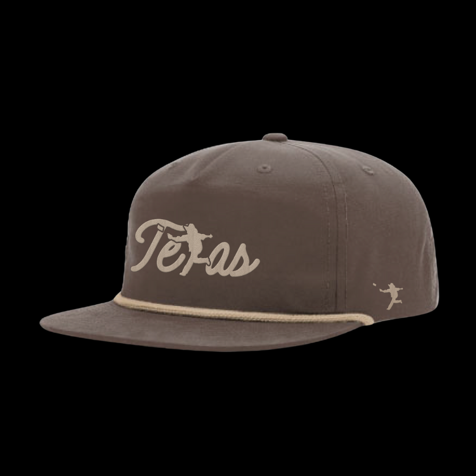 Texas Script Embroidery Umpqua Rope Snapback Hat (Richardson 256)