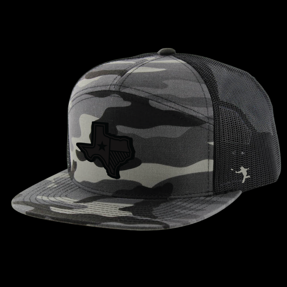 State of Texas Rubber Patch Hat - Kamel 7 Panel 707