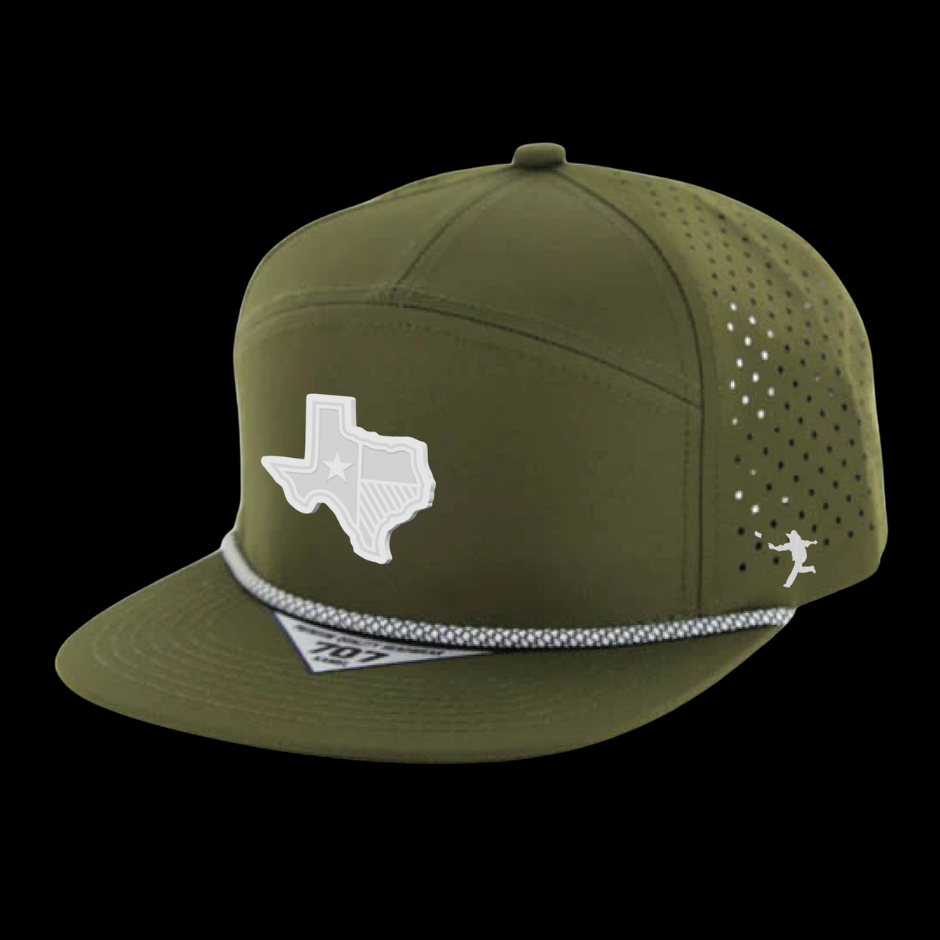 State of Texas Rubber Patch Hat - Kamel 7 Panel 707